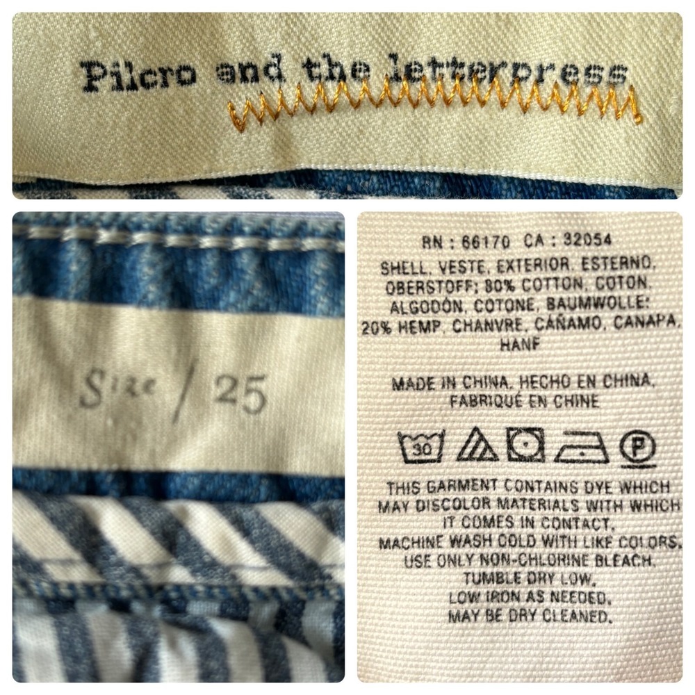 Pilcro and the Letterpress Denim‎ Wide Leg Cropped Jeans Womens 25 Tie Dye Hem - Picture 6 of 6